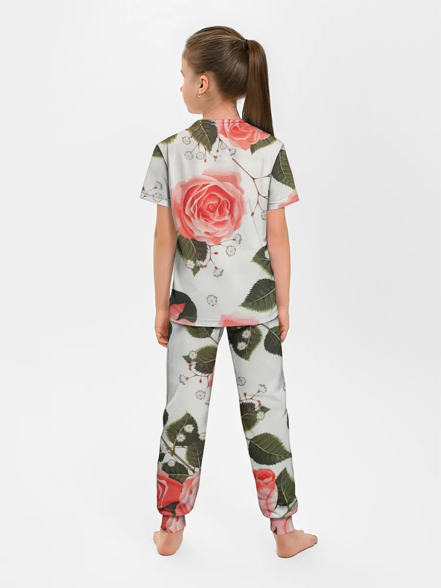 Детская пижама с брюками / Нежные розы