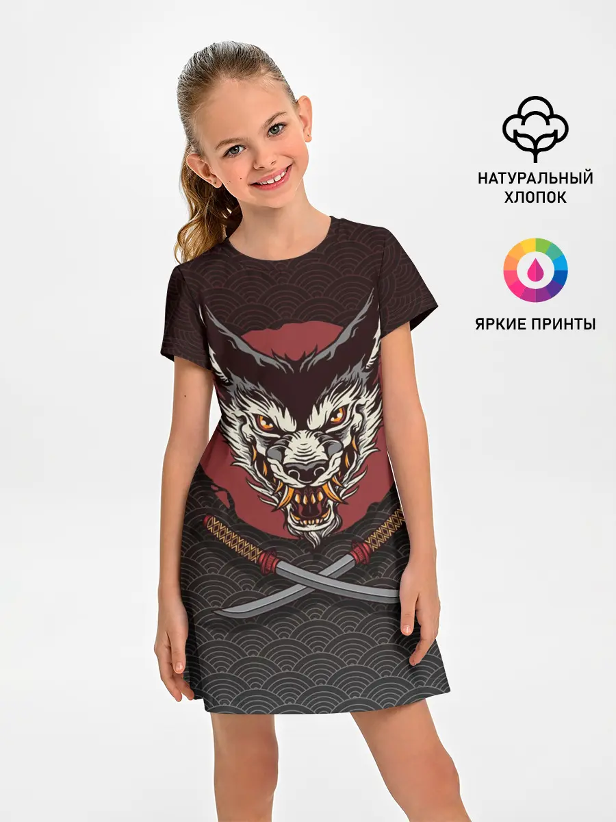 Детское платье / Японский волк