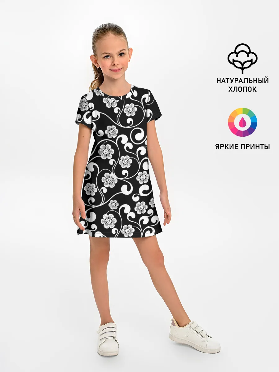 Детское платье / Векторные цветы