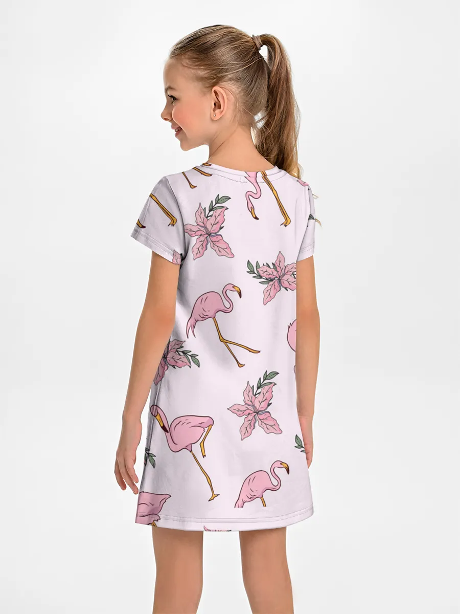 Детское платье / Розовый фламинго
