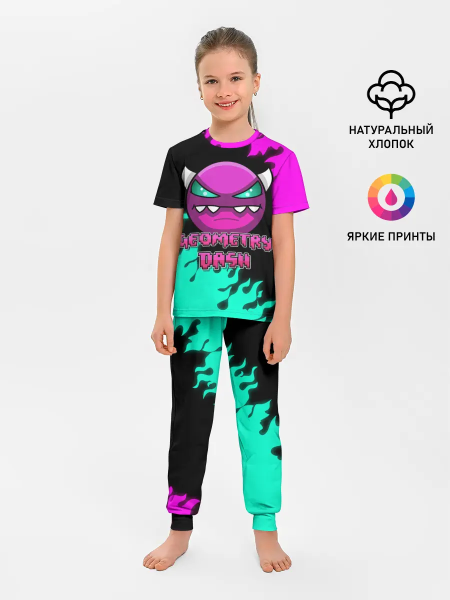Детская пижама с брюками / Geometry Dash