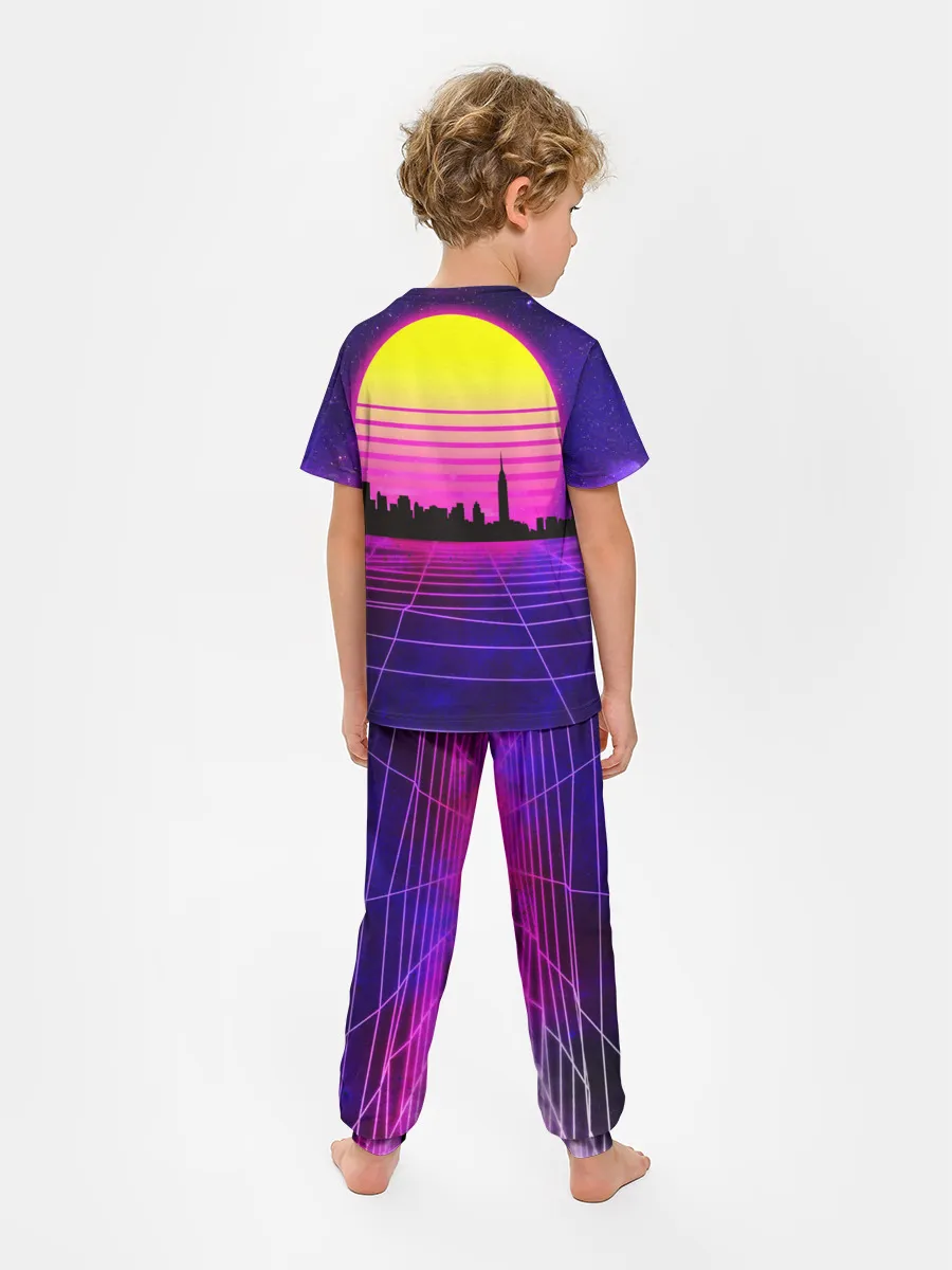 Детская пижама с брюками / ГОРОД В НЕОНЕ