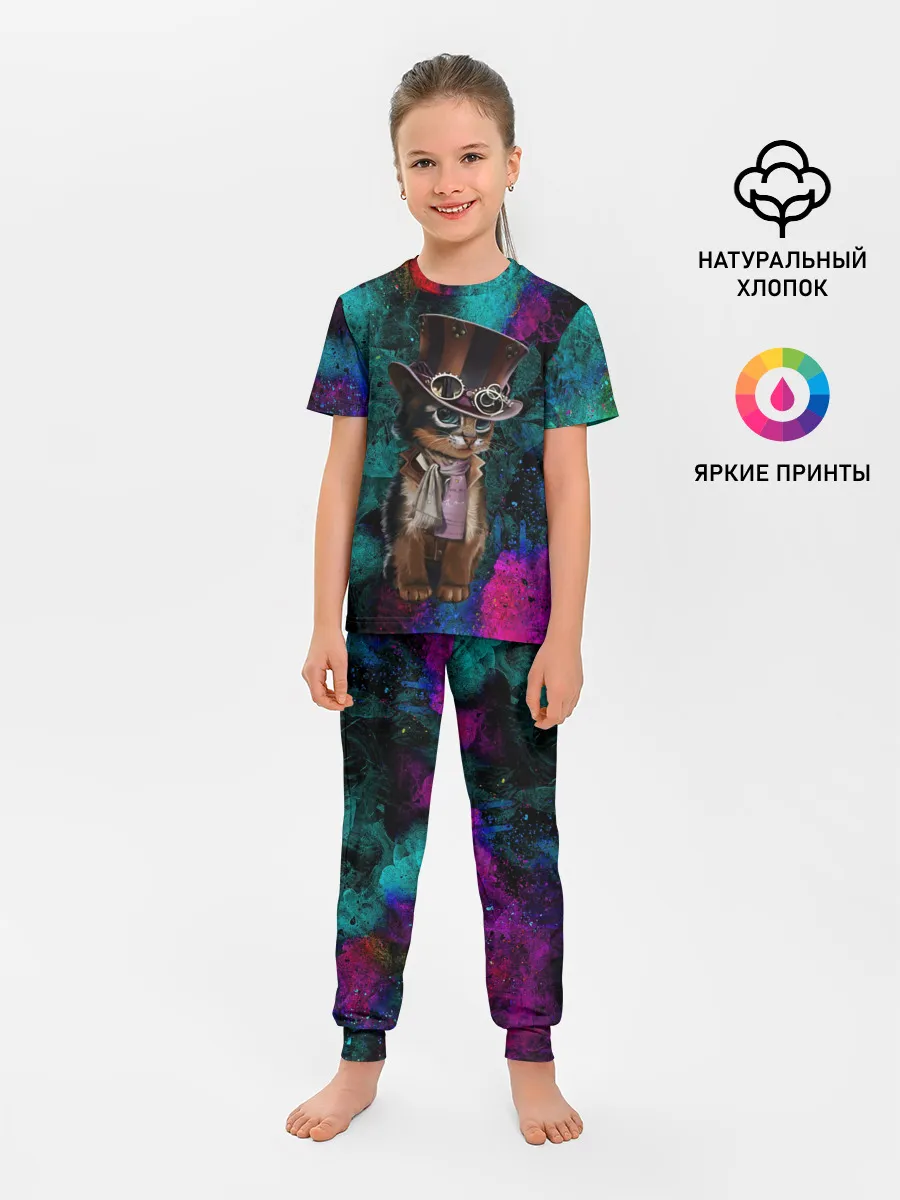Детская пижама с брюками / Сказочный Котик