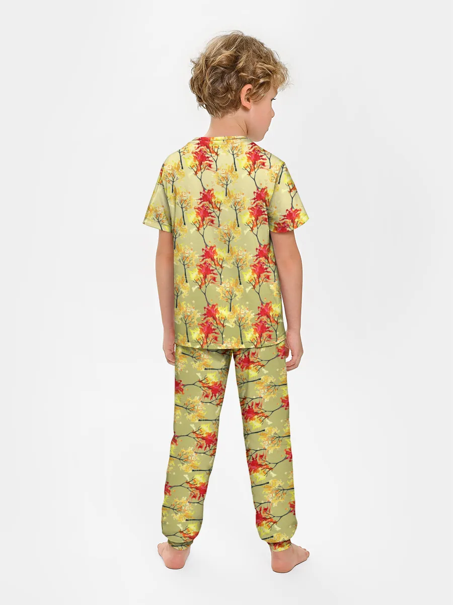 Детская пижама с брюками / самый осенний принт