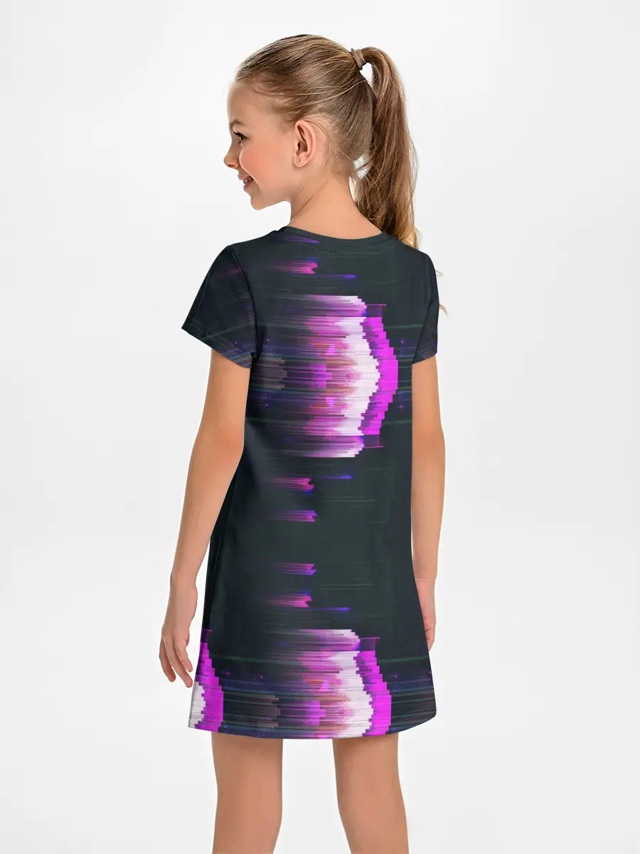 Детское платье / Розовый глитч