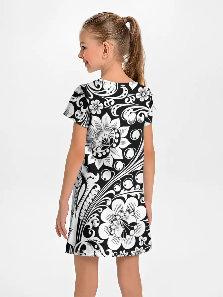 Детское платье / Хохлома чб