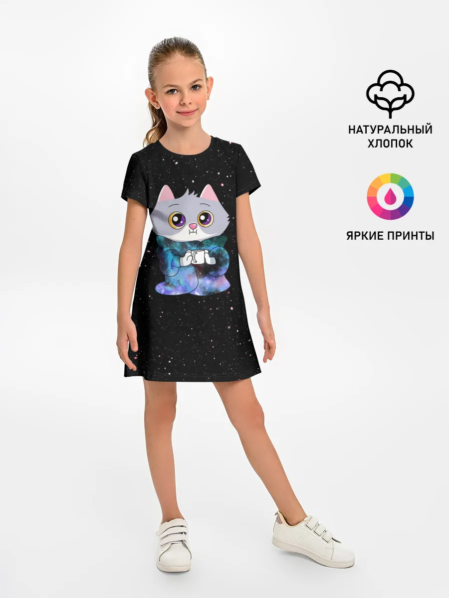 Детское платье / Котёнок в пледе