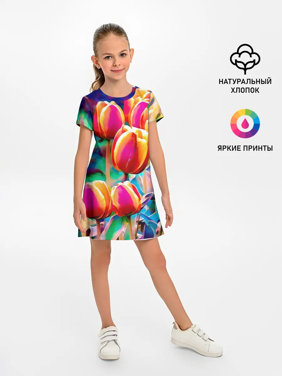 Детское платье / Тюльпаны