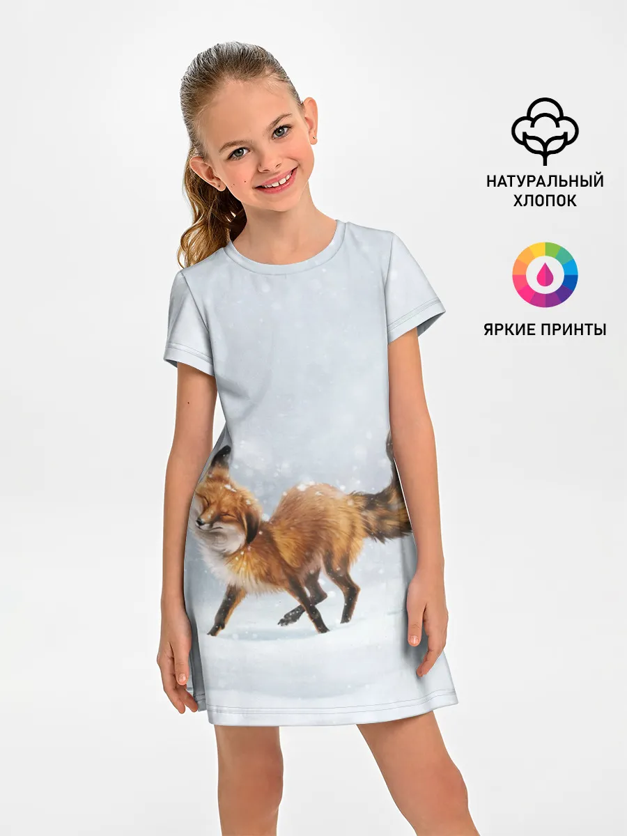 Детское платье / Зимняя лисичка