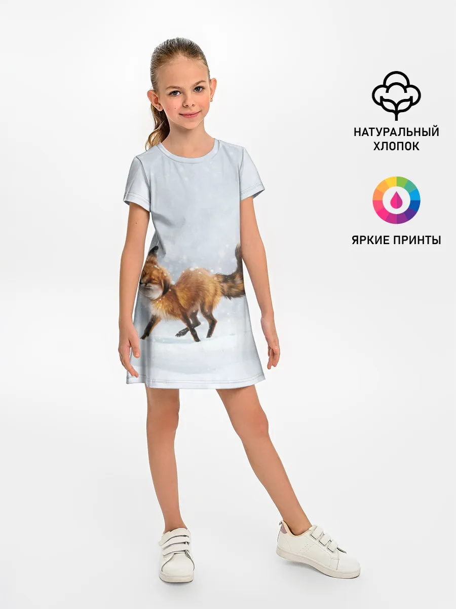 Детское платье / Зимняя лисичка