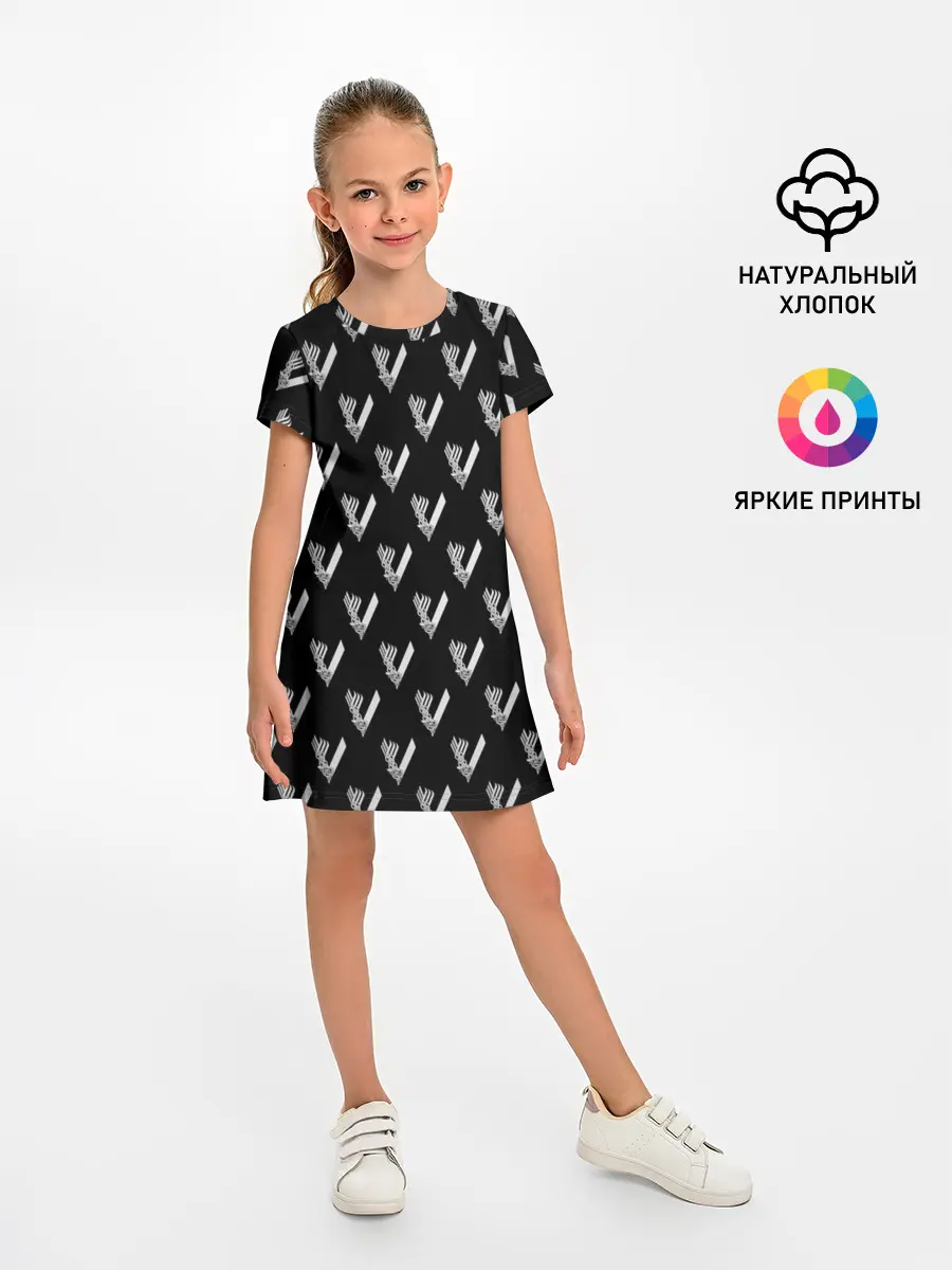 Детское платье / Викинги Лого Паттерн | Vikings Pattern