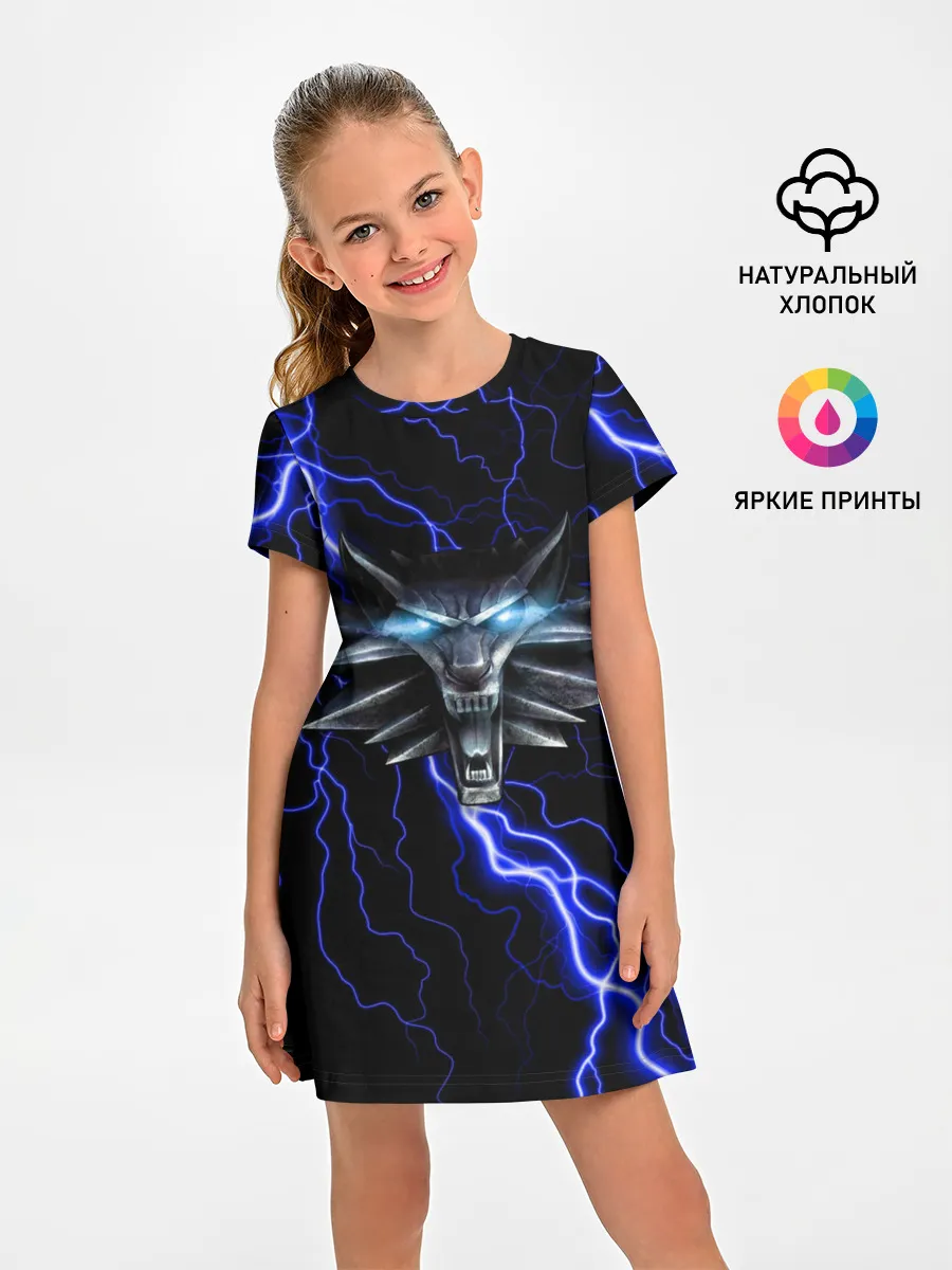 Детское платье / THE WITCHER МОЛНИЯ BLUE
