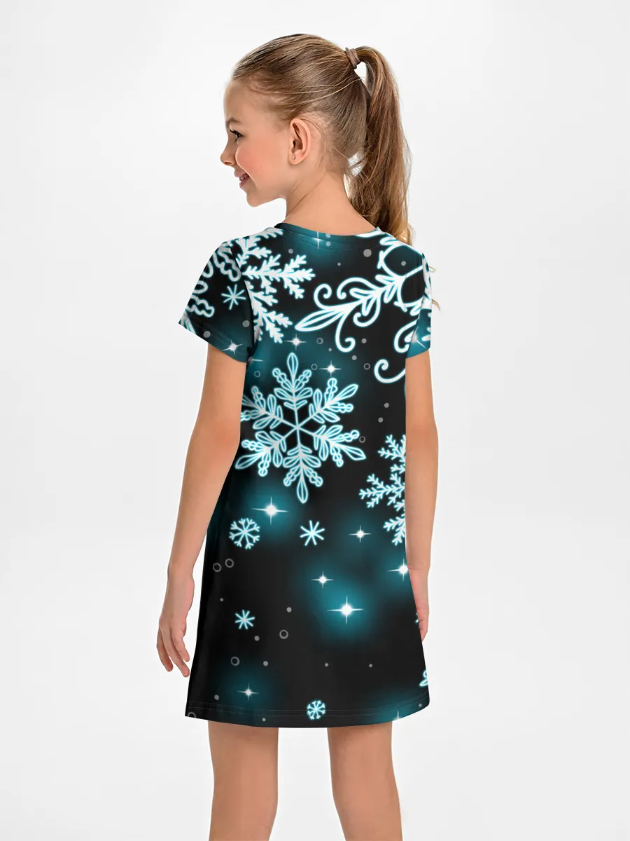 Детское платье / Космические снежинки