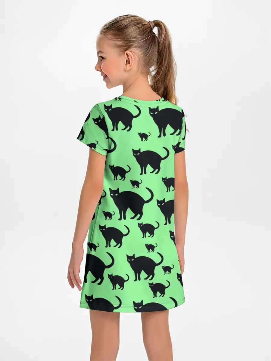 Детское платье / Кошки черные