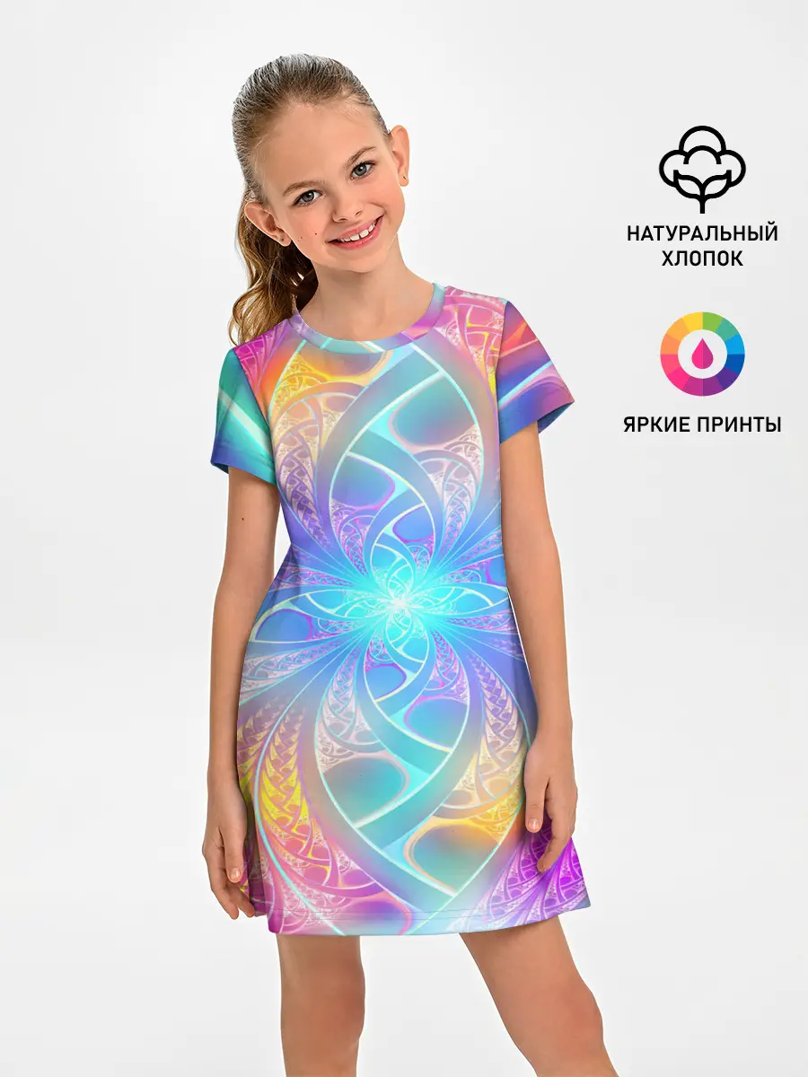 Детское платье / Узоры / Абстракция /Неон