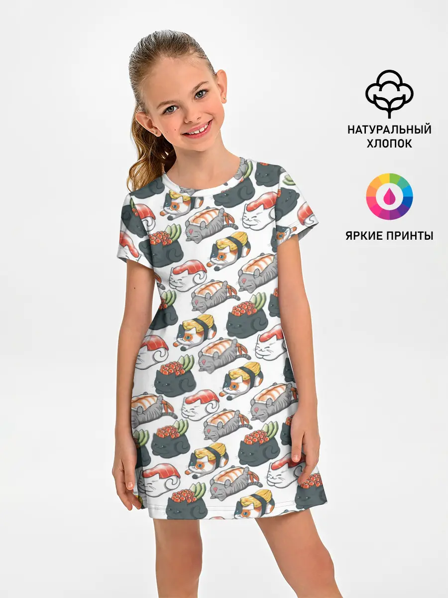 Детское платье / Котики | Суши