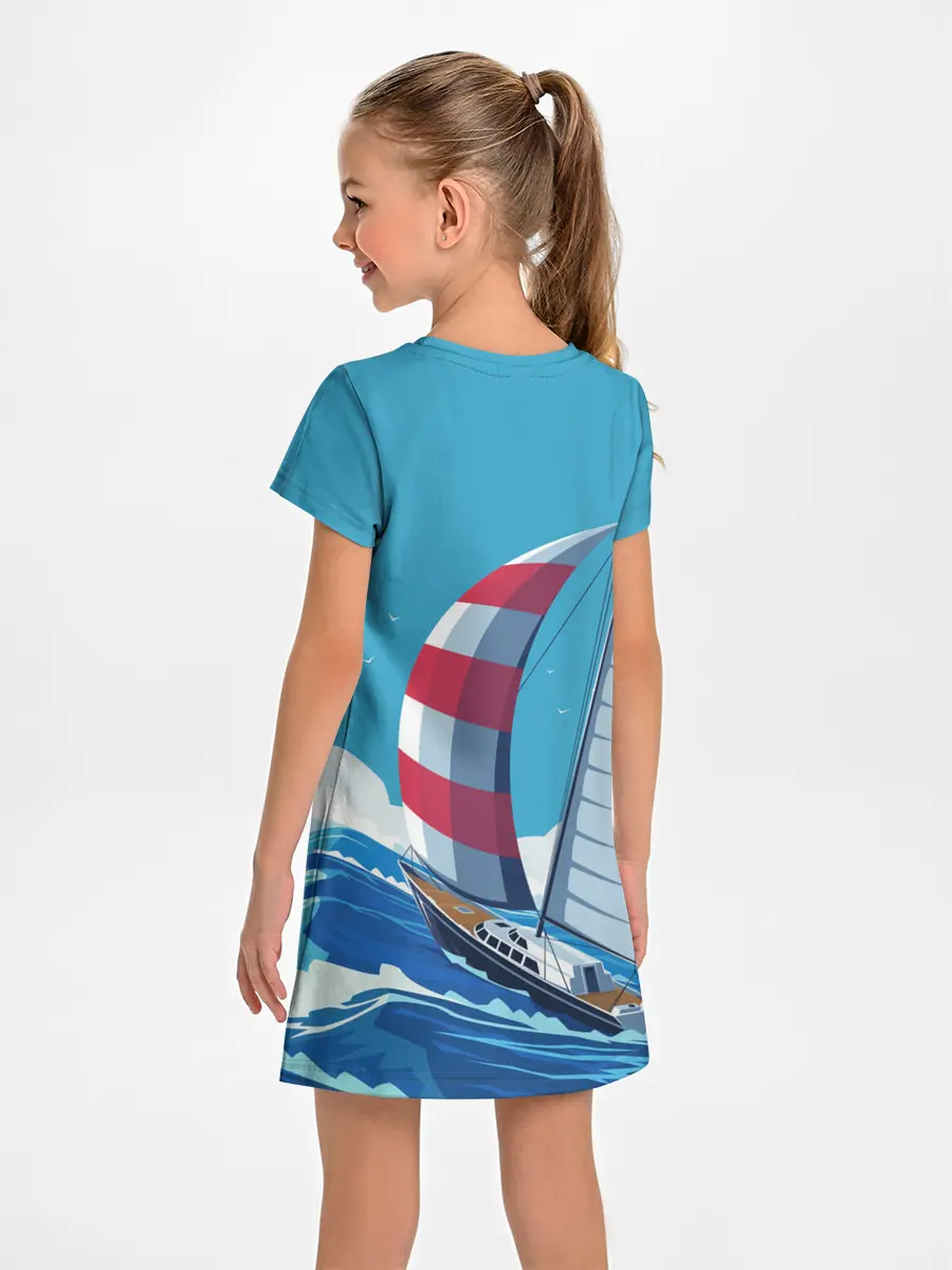 Детское платье / ПАРУСНИК В МОРЕ | ЛЮБЛЮ МОРЕ
