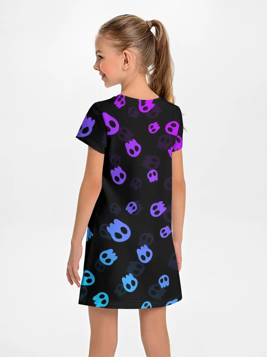 Детское платье / НЕОНОВЫЕ ЧЕРЕПА