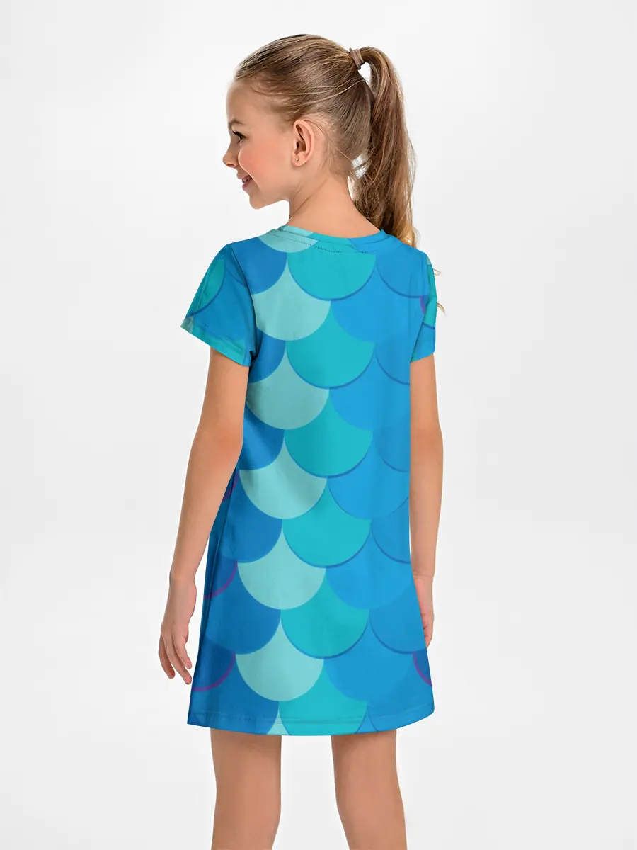 Детское платье / Синяя чешуя рыбы