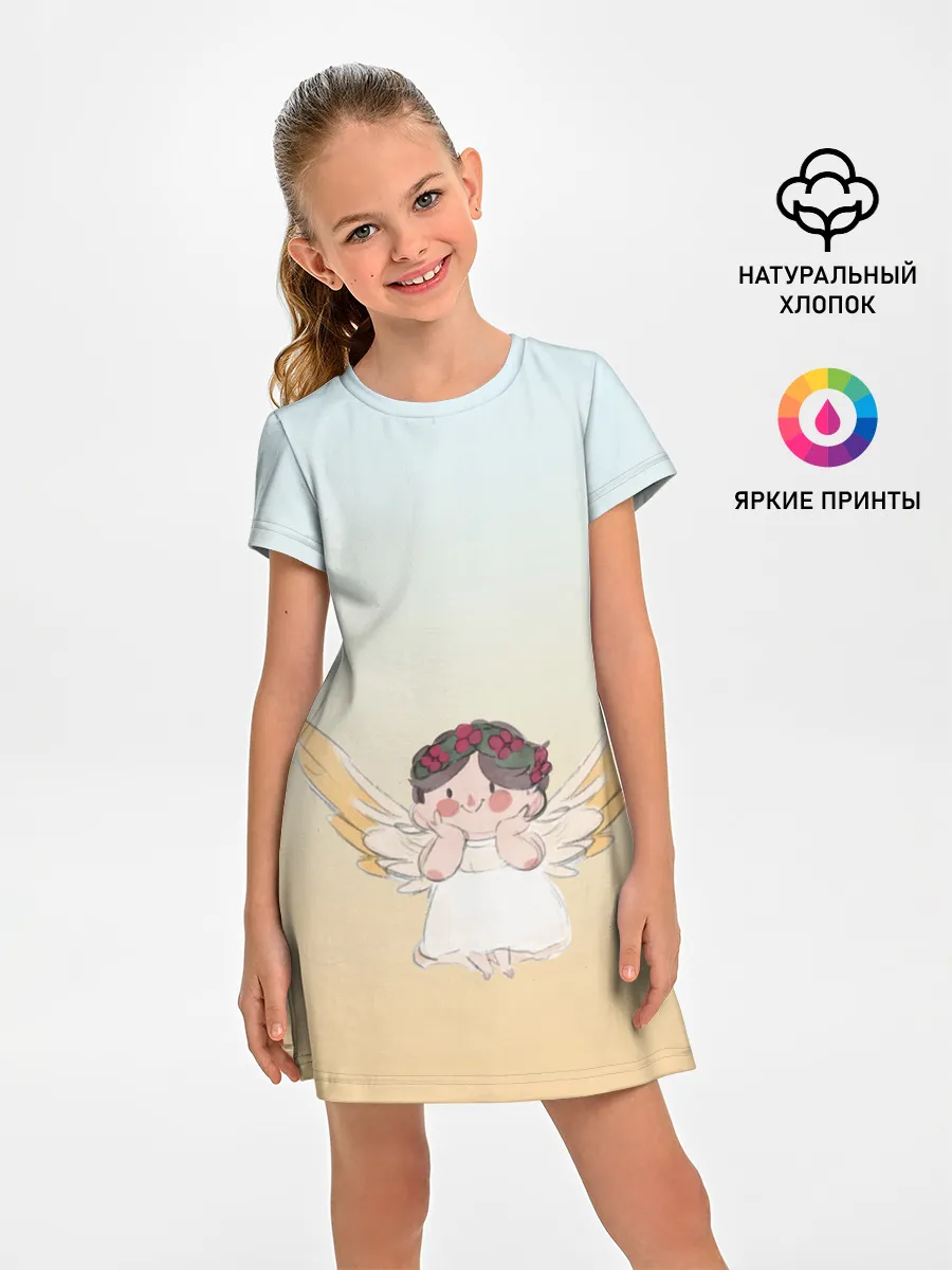Детское платье / акварельный ангелок