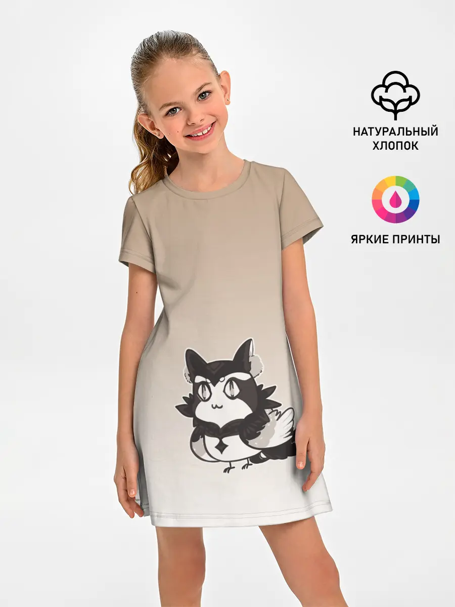 Детское платье / сова котик аниме