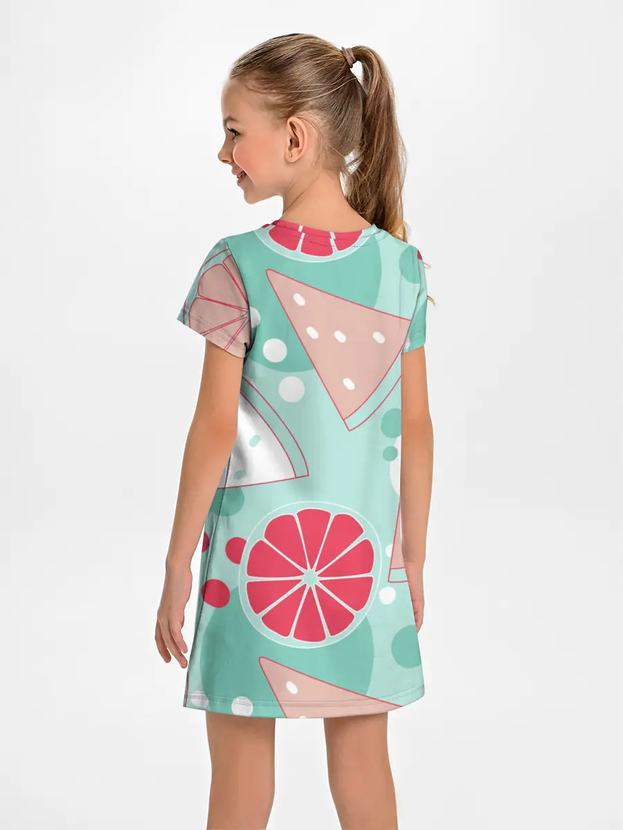 Детское платье / Арбузно-цитрусовый узор