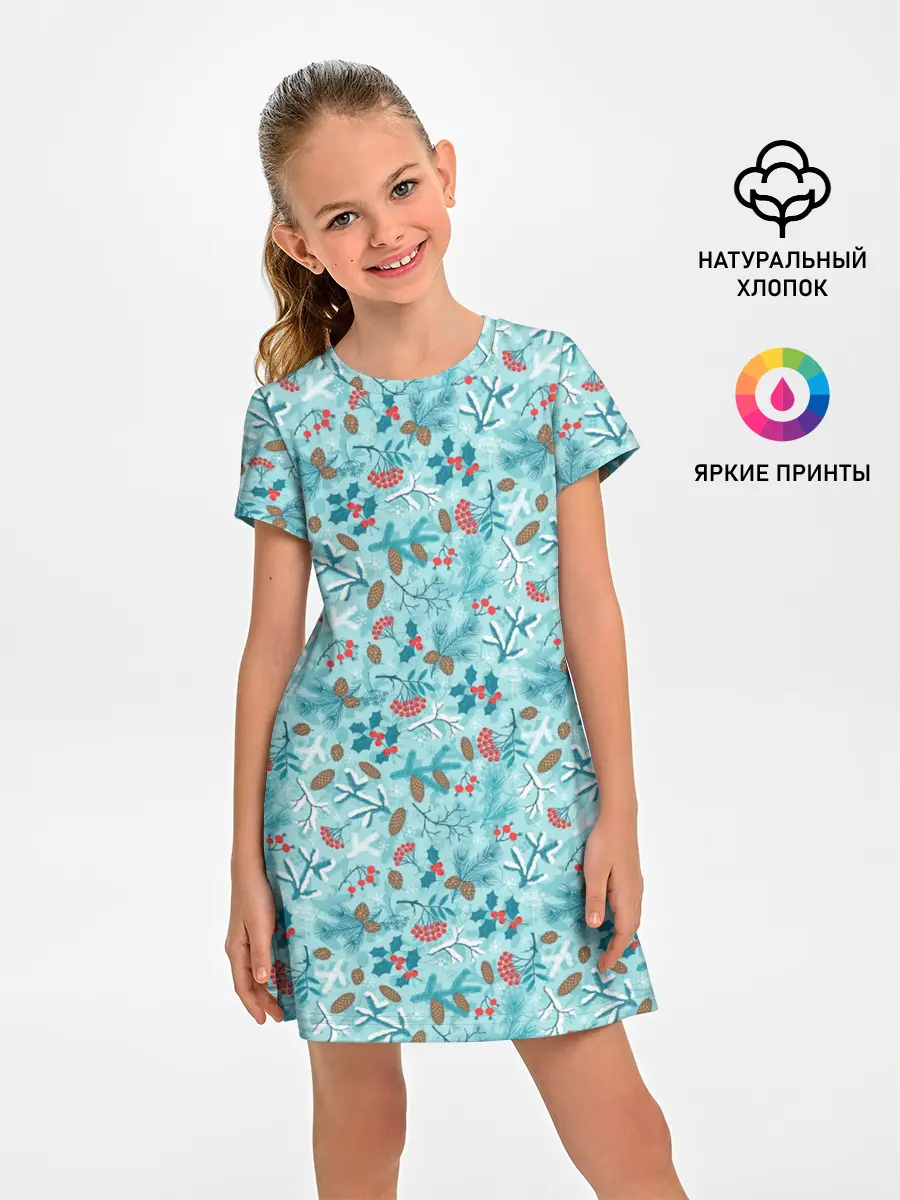 Детское платье / Зимний Лесной Пейзаж