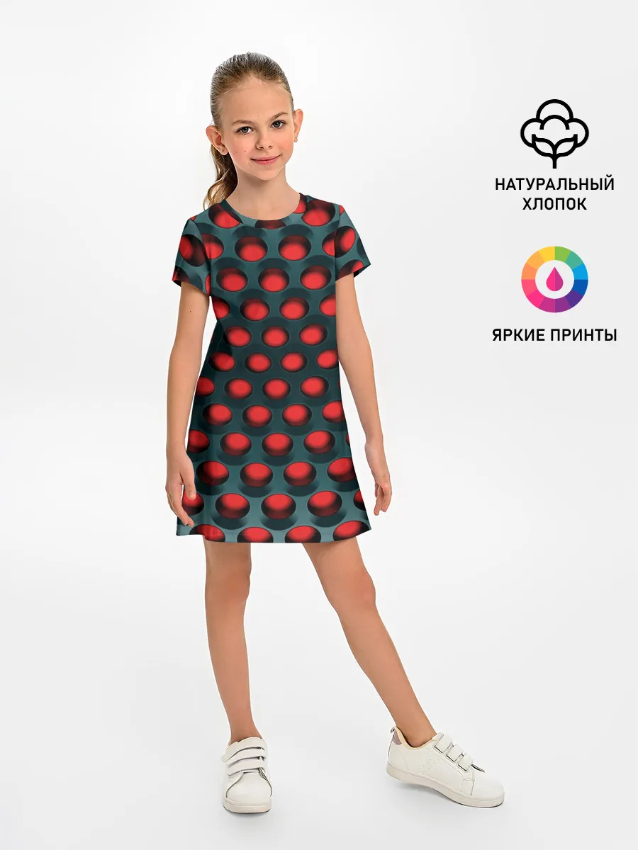Детское платье / Раскалённый красный 3Д
