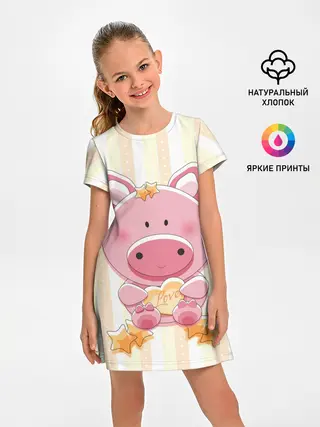 Детское платье / Поросенок love