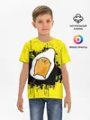 Детская базовая футболка / веселое яйцо на черном фоне