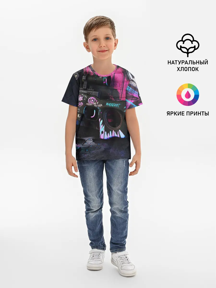 Детская базовая футболка / CS GO:НЕОНУАР