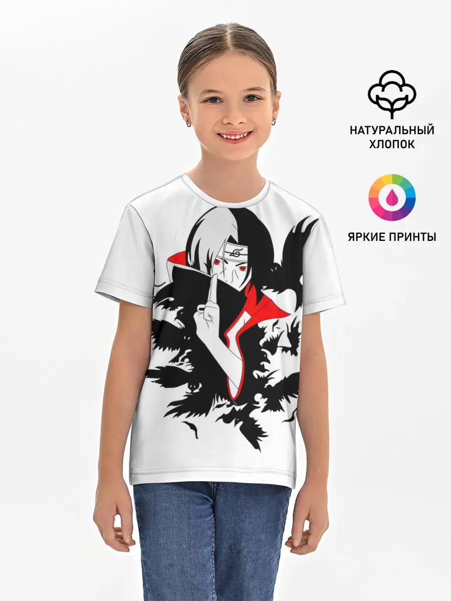 Детская базовая футболка / Человек и вороны аниме
