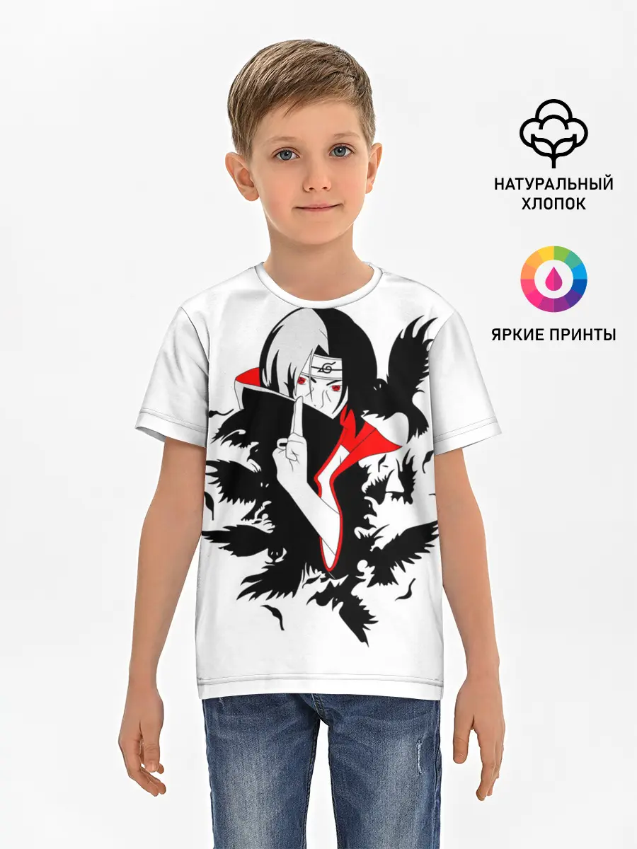Детская базовая футболка / Человек и вороны аниме