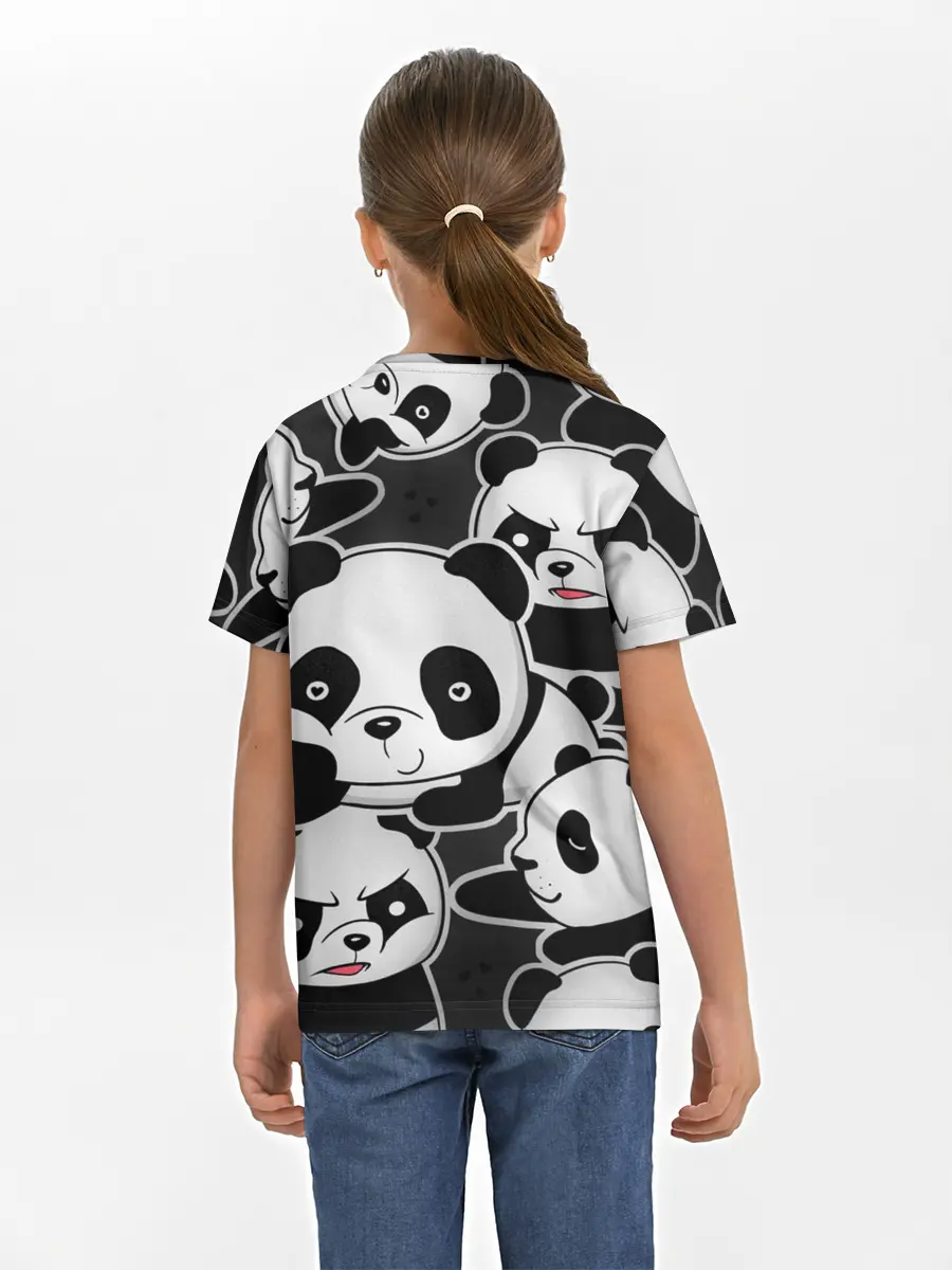 Детская базовая футболка / Смешные панды