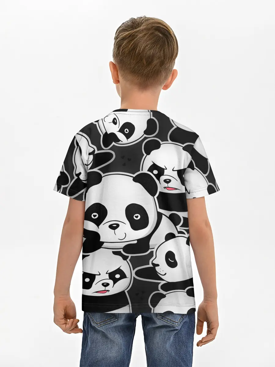 Детская базовая футболка / Смешные панды