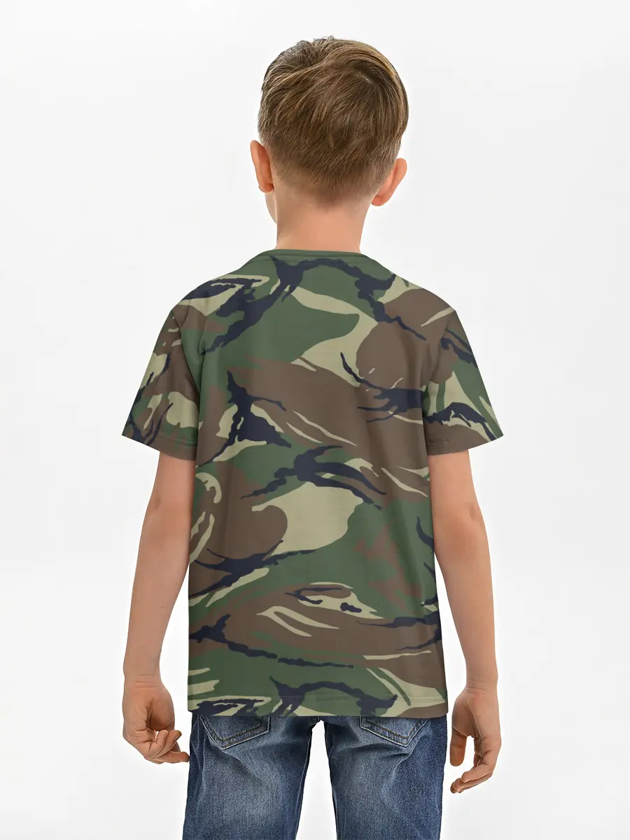 Детская базовая футболка / Автомобильные войска камуфляж
