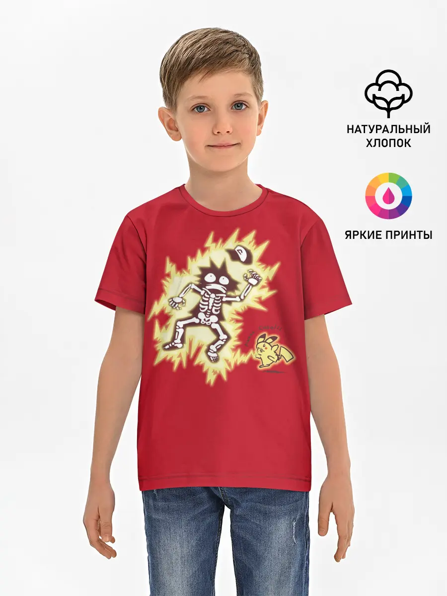 Детская базовая футболка / Знакомство с Пикачу