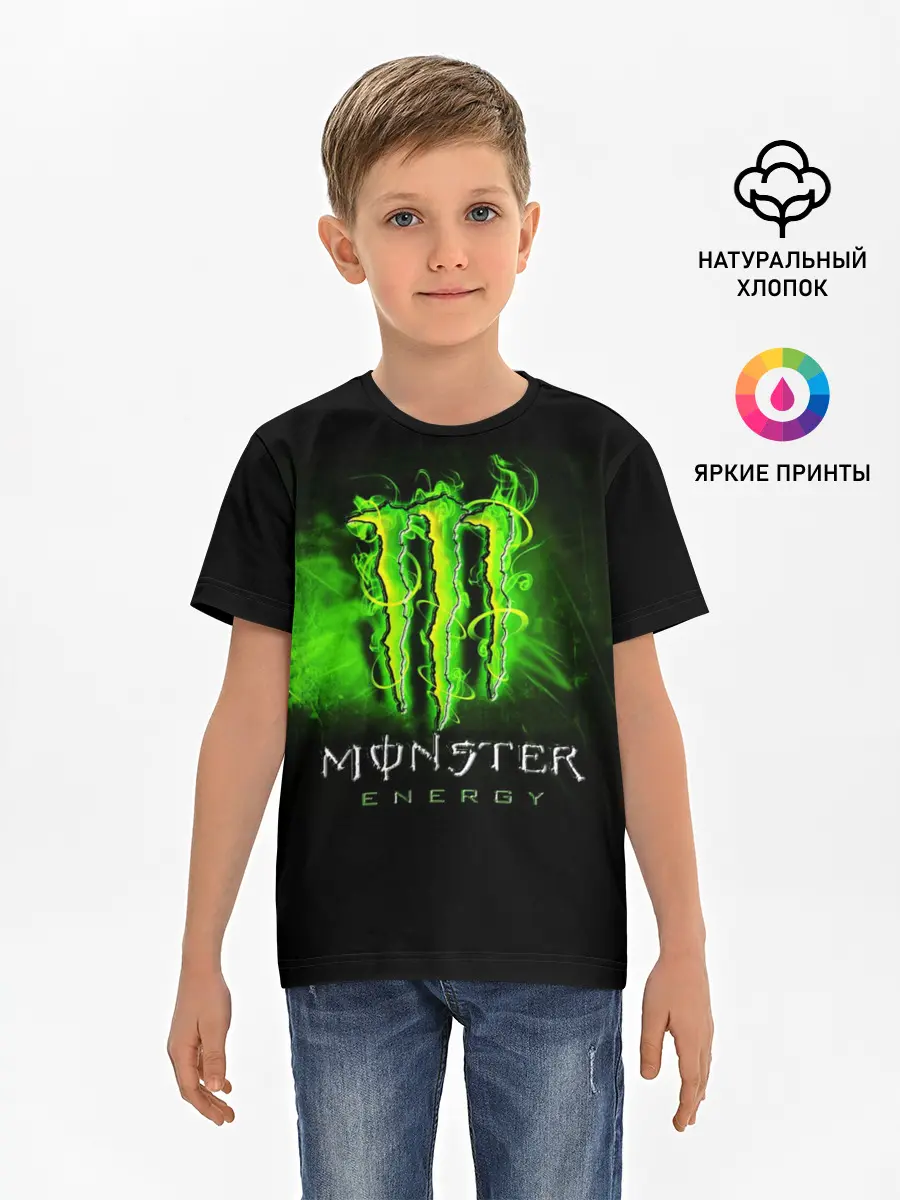 Детская базовая футболка / MONSTER ENERGY NEON | НЕОН