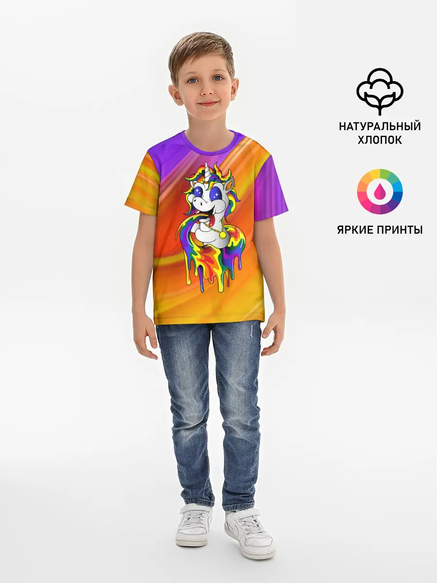 Детская базовая футболка / Единорог | Unicorn | Rainbow