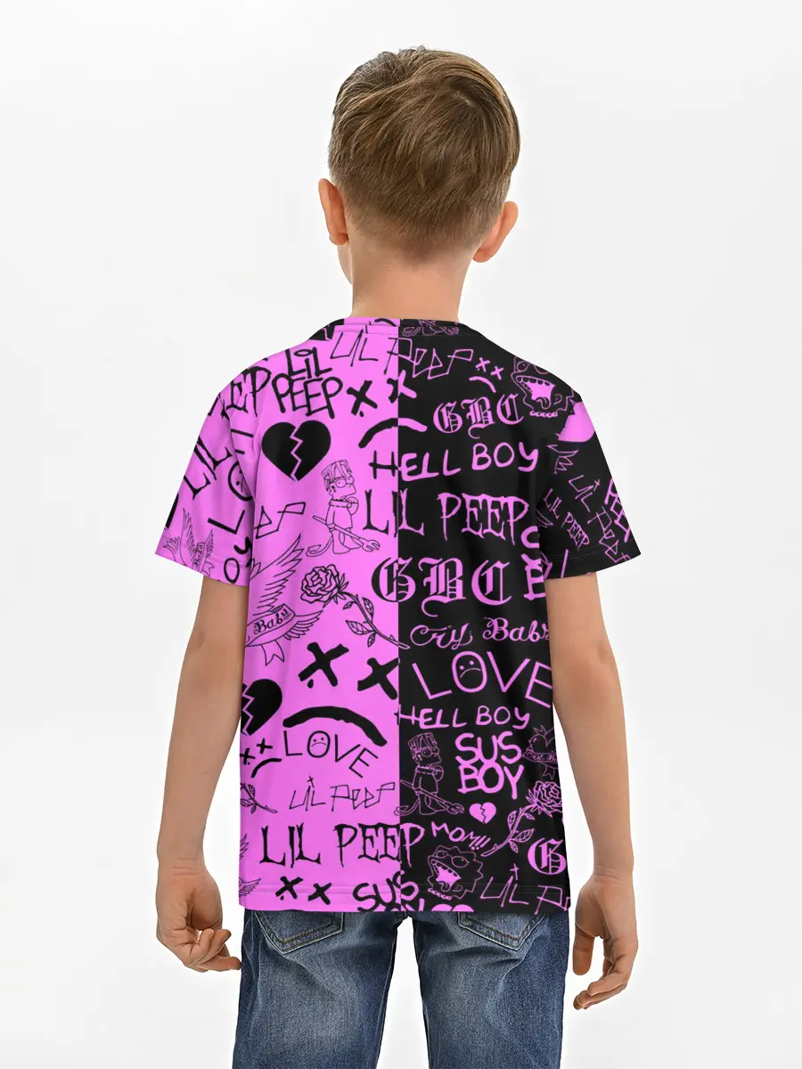 Детская базовая футболка / LIL PEEP LOGOBOMBING BLACK PINK