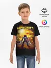 Детская базовая футболка / Стив против огненных Гаст | Minecraft