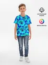 Детская базовая футболка / Голубые хризантемы