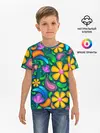 Детская базовая футболка / ЯРКИЕ ЦВЕТЫ