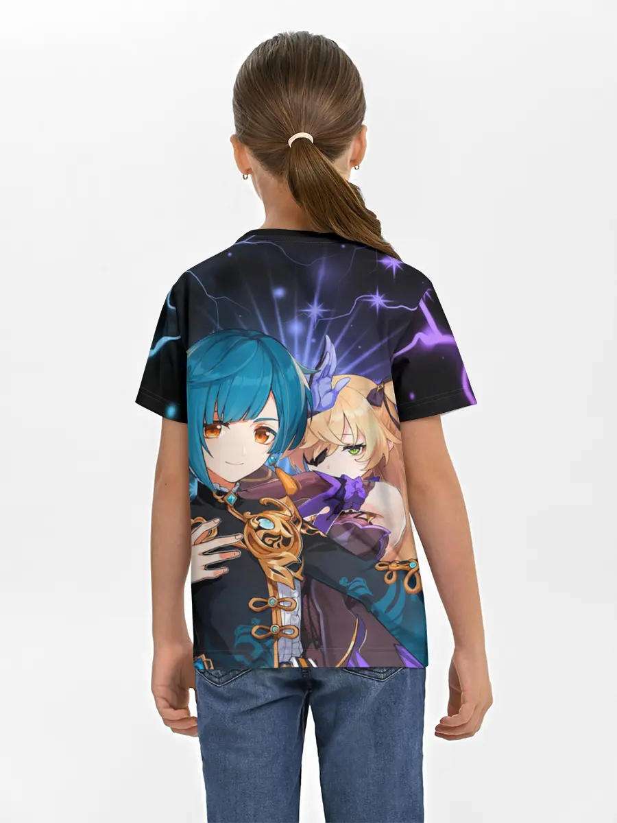 Детская базовая футболка / Фишль и Син Цю, Genshin Impact