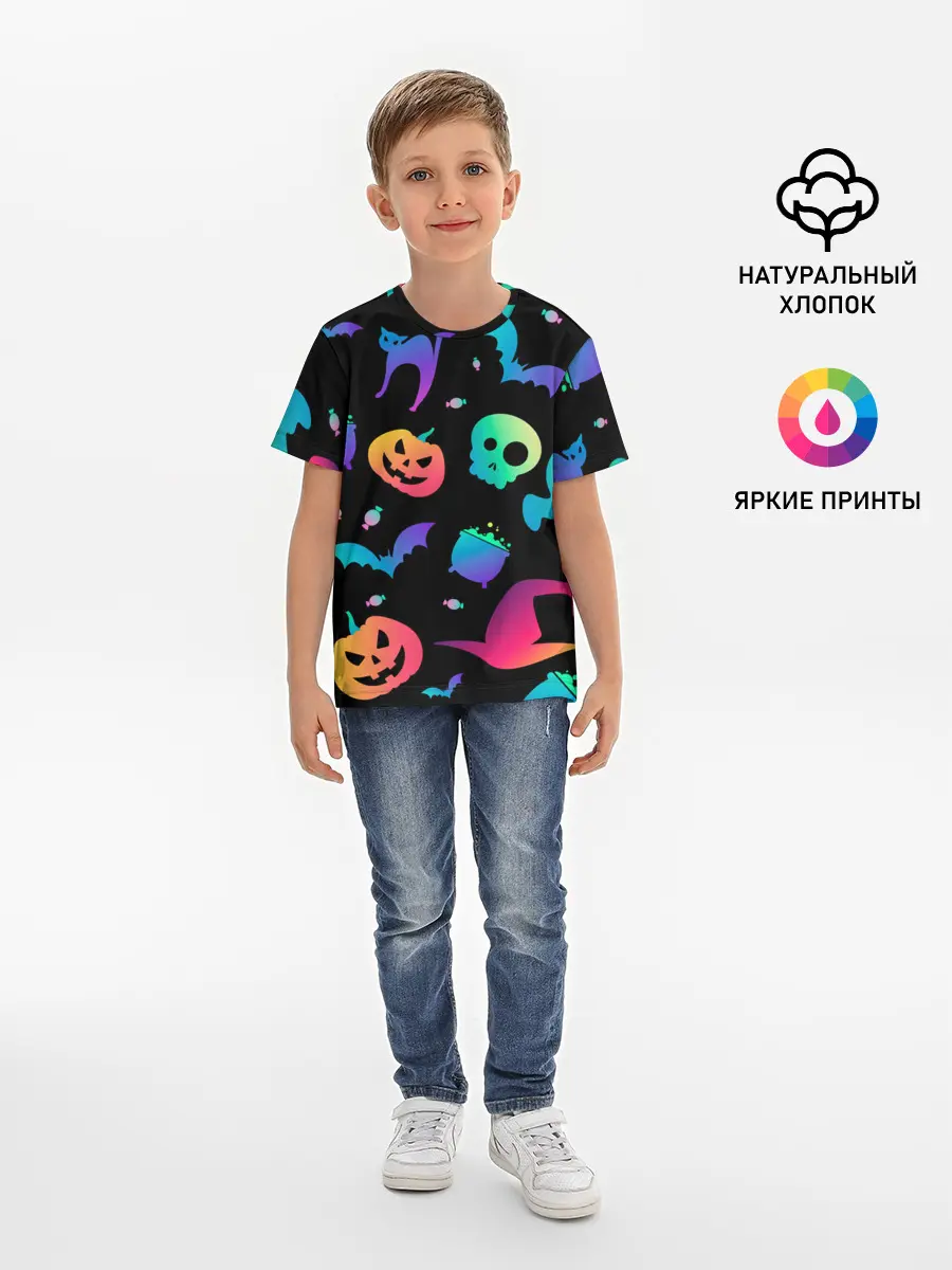 Детская базовая футболка / RAINBOW HALLOWEEN | ХЭЛЛУИН
