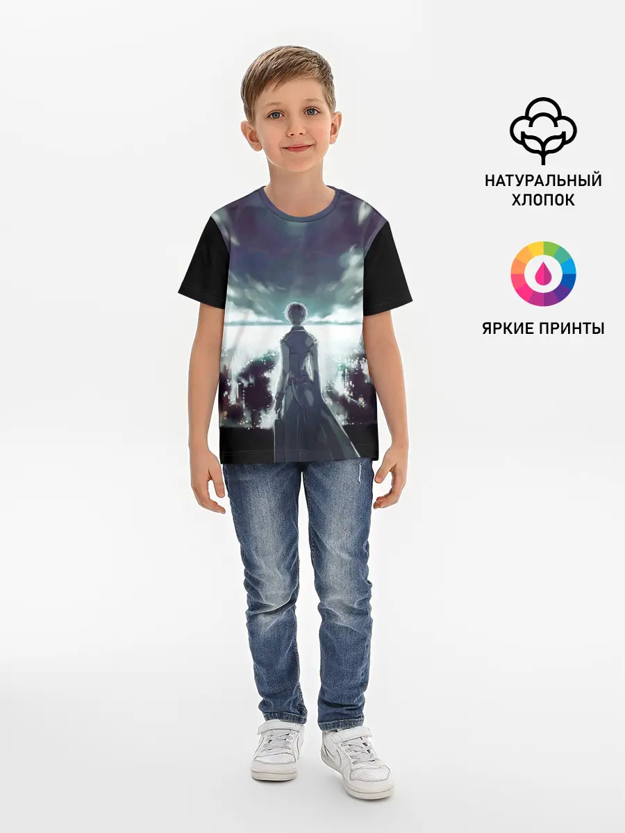 Детская базовая футболка / Ken Kaneki смотрит в даль
