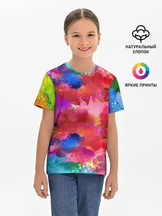 Детская базовая футболка / Брызги красок