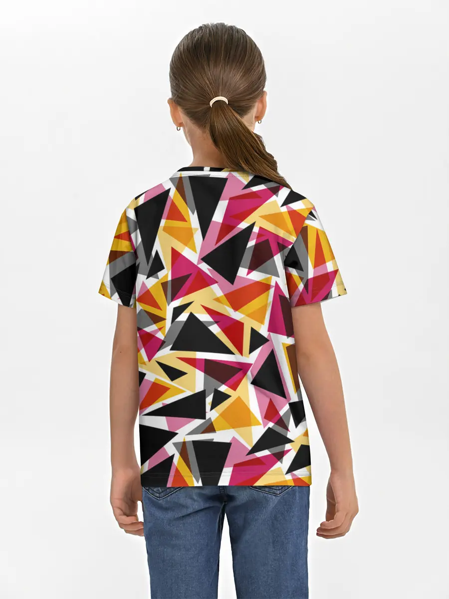 Детская базовая футболка / Разноцветные треугольники