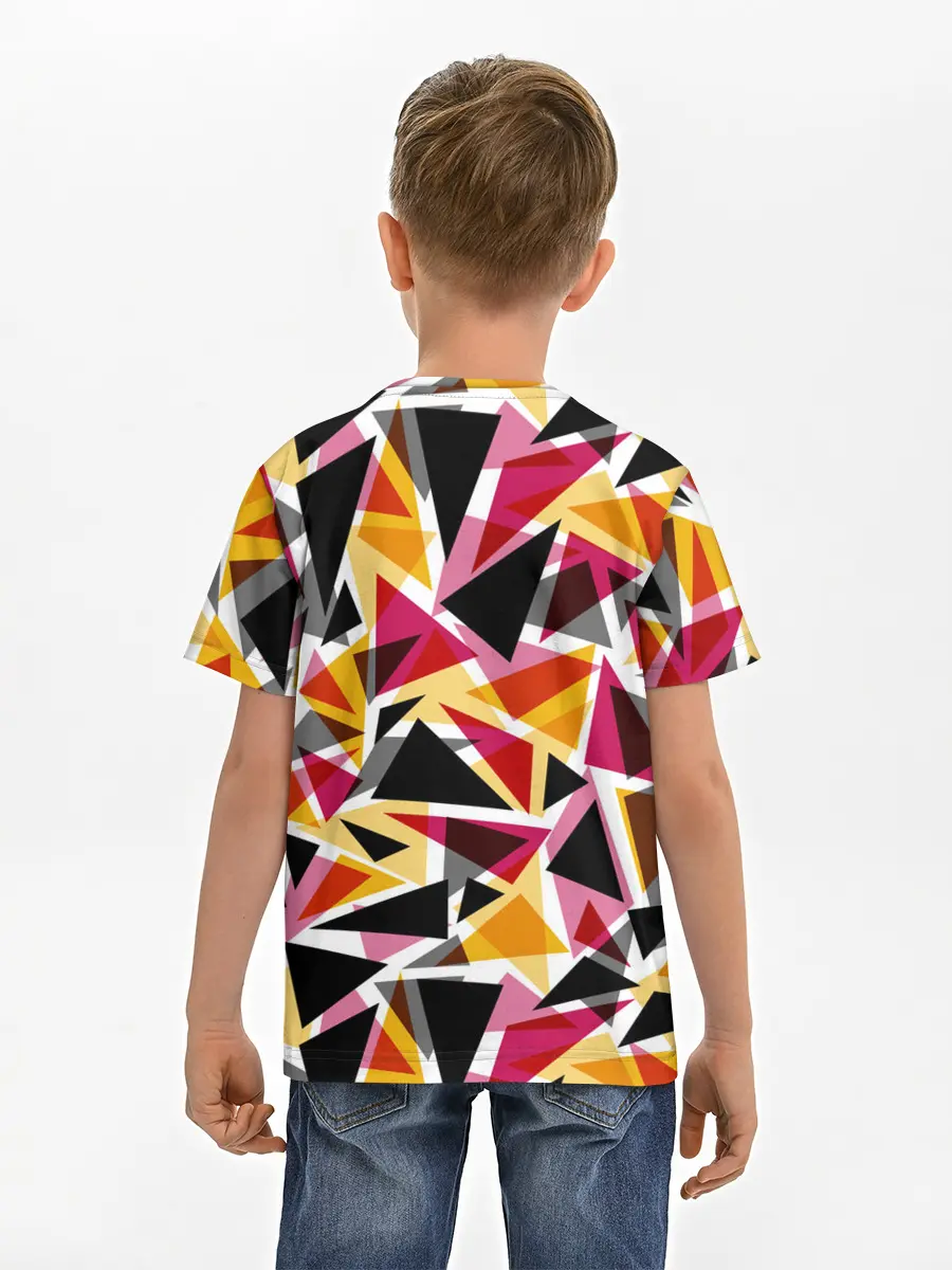 Детская базовая футболка / Разноцветные треугольники
