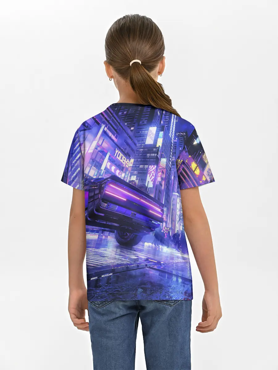 Детская базовая футболка / Cyberpunk city